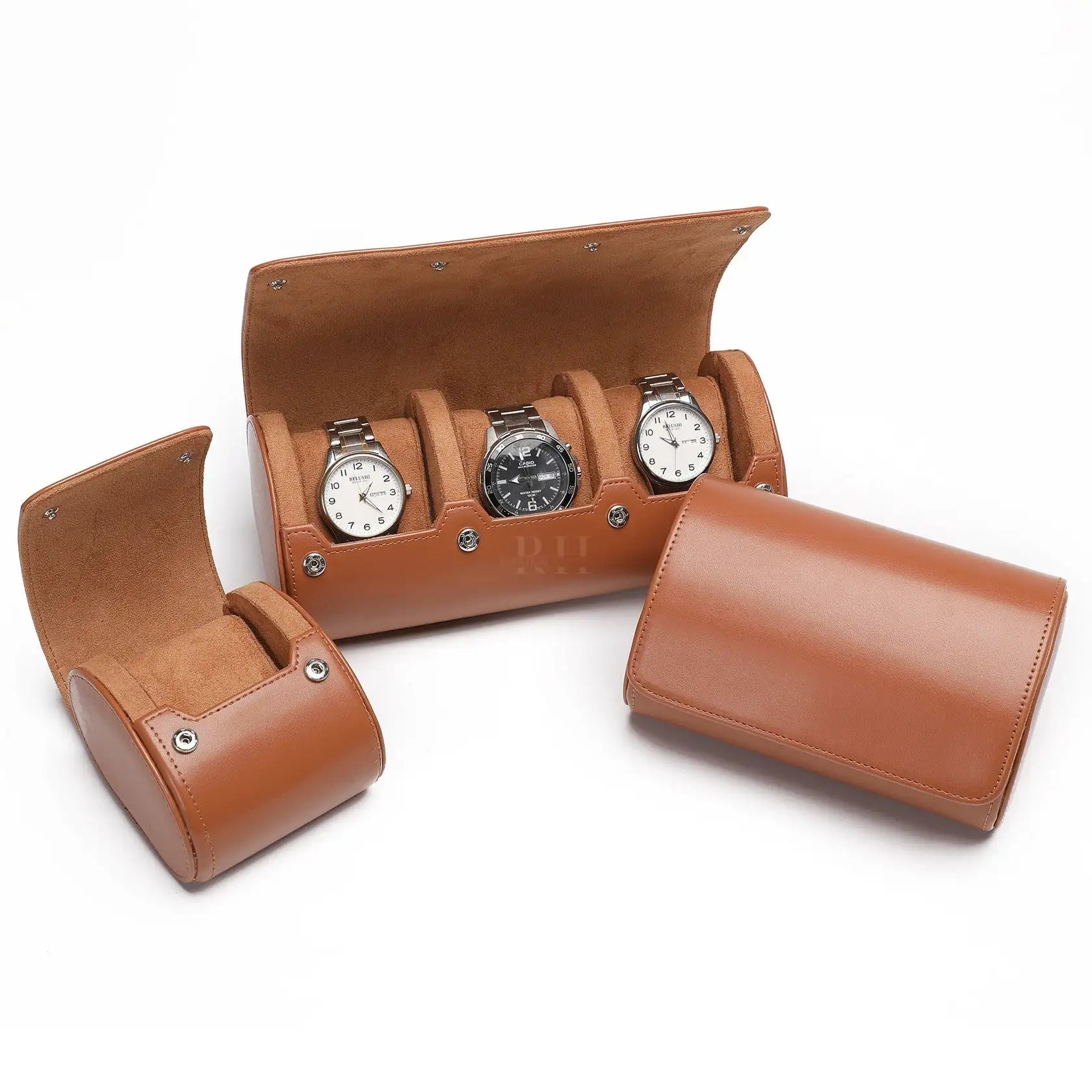 Capri Duo – écrin en Cuir Personnalisable pour 2 Montres