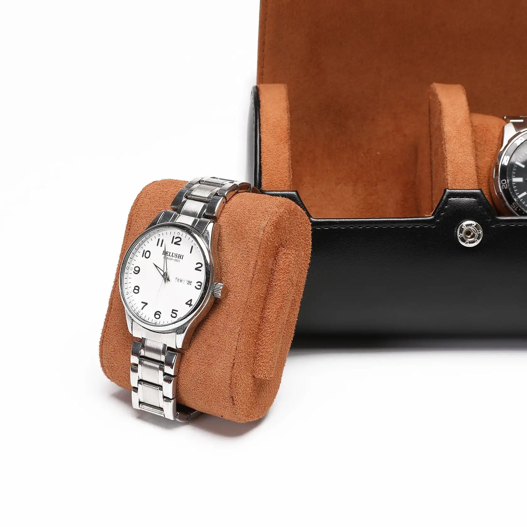 Capri Duo – écrin en Cuir Personnalisable pour 2 Montres