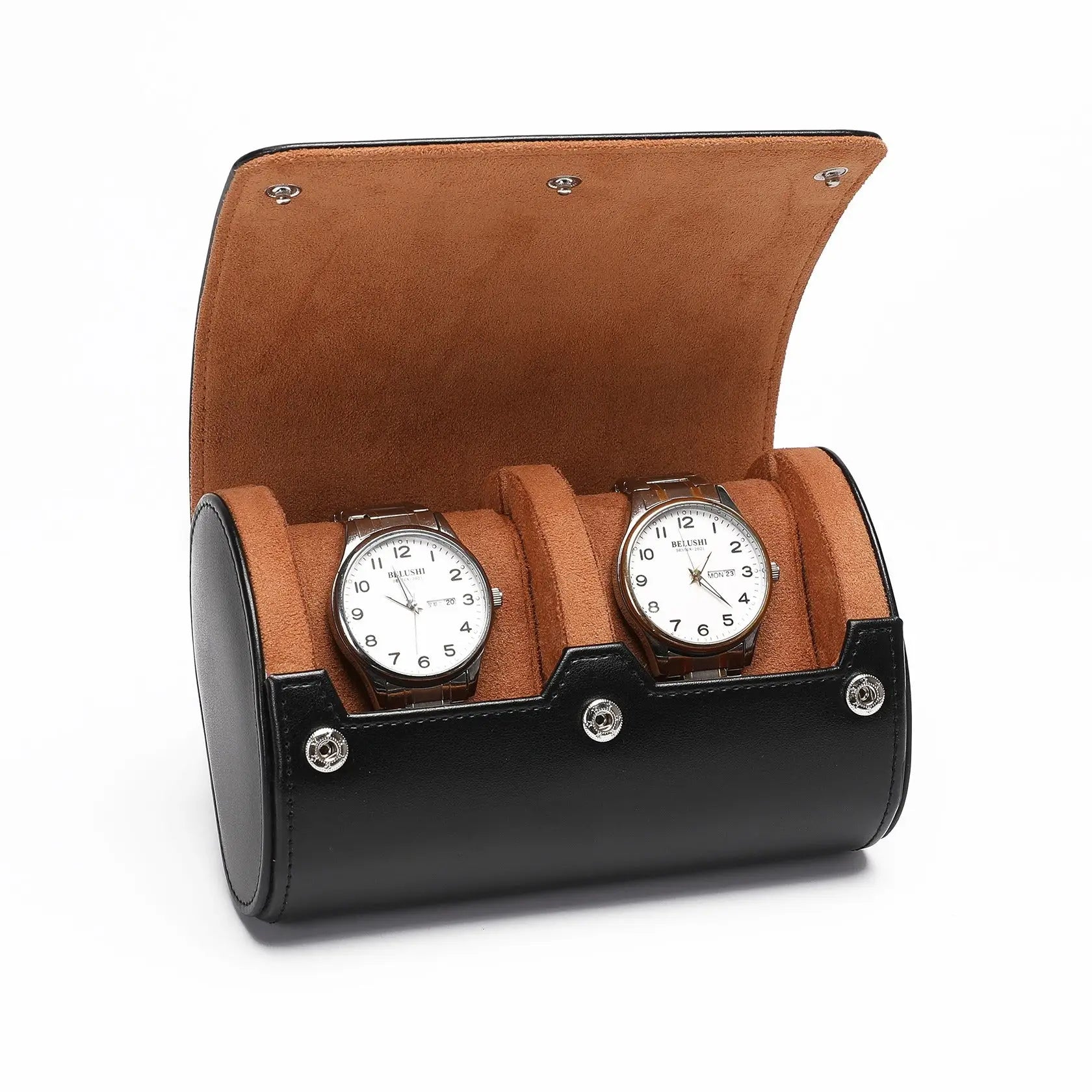 Capri Duo – écrin Personnalisable pour 2 Montres - Noir Intense | Rotation Horlogère