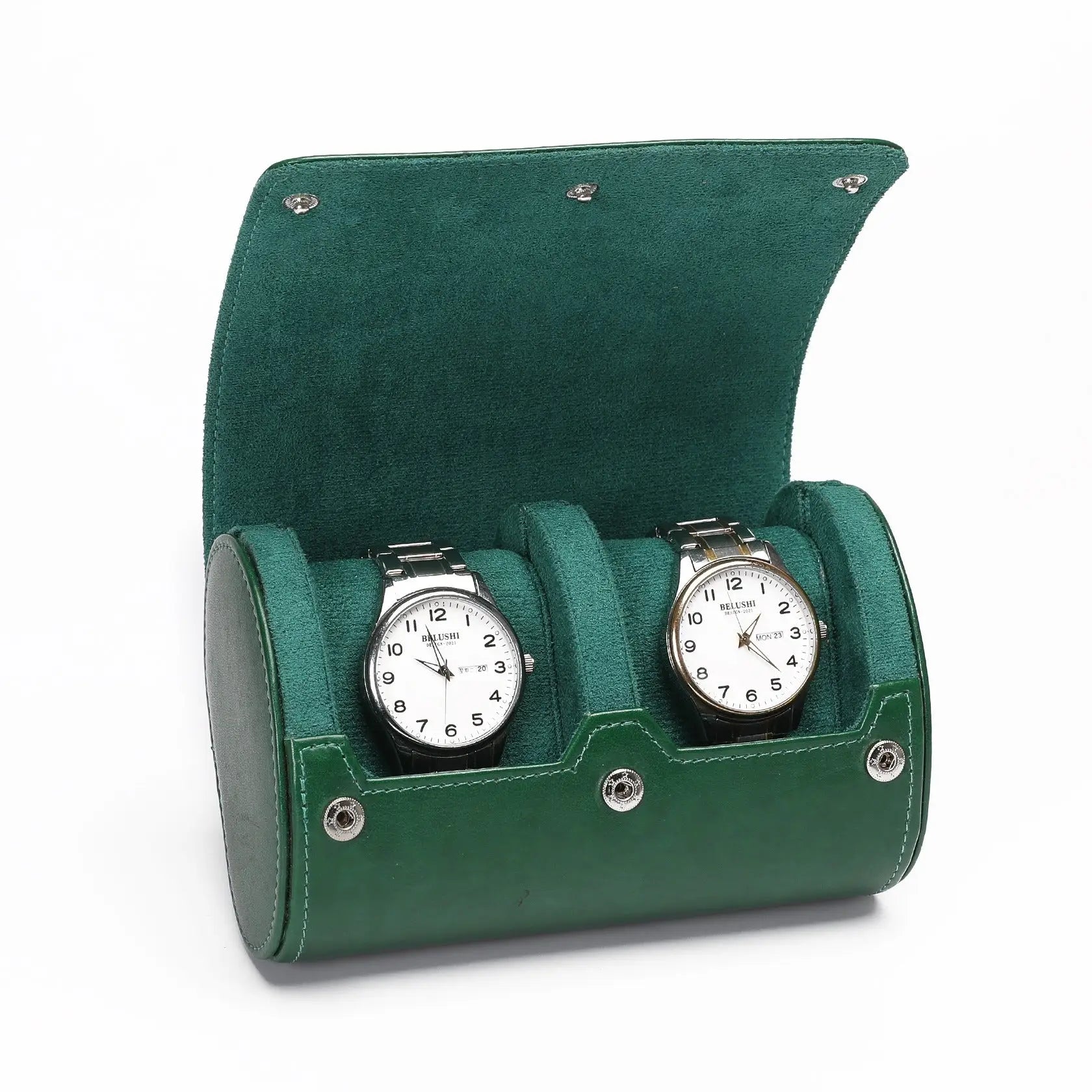 Capri Duo – écrin Personnalisable pour 2 Montres - Vert émeraude | Rotation Horlogère