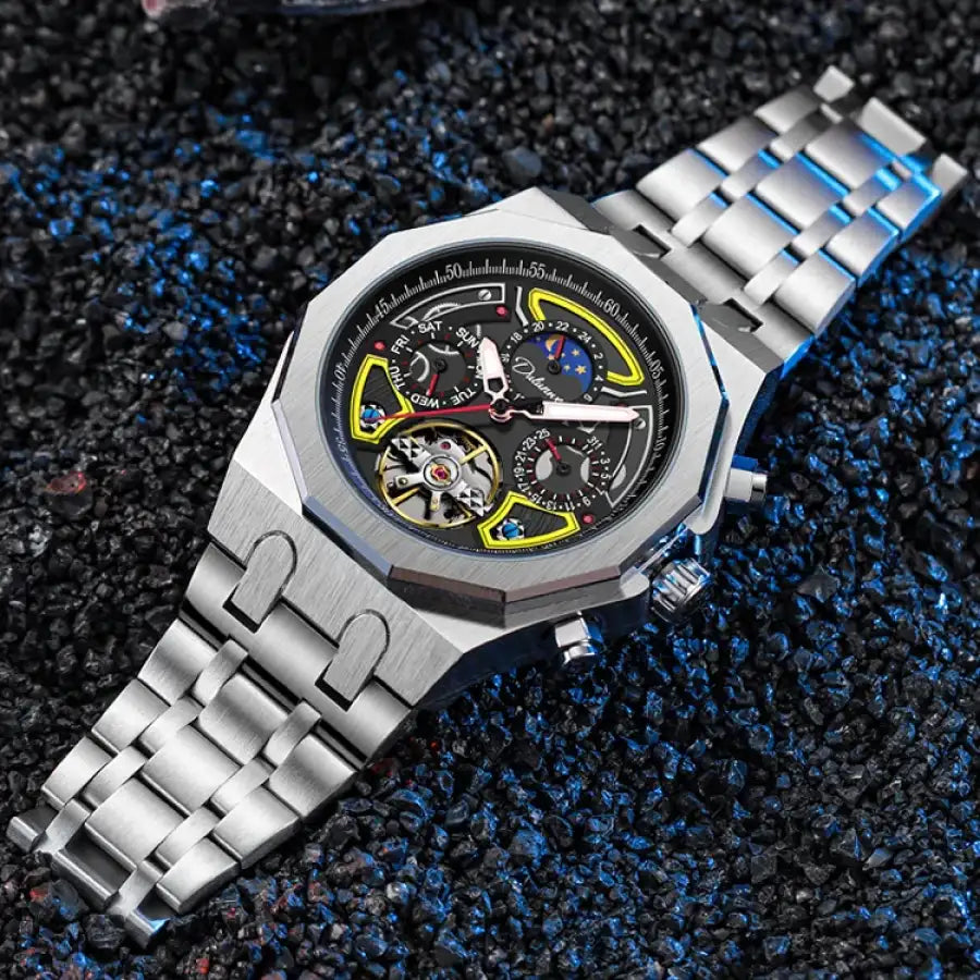 Chronos Nox Steel - Montre Automatique Multifonction