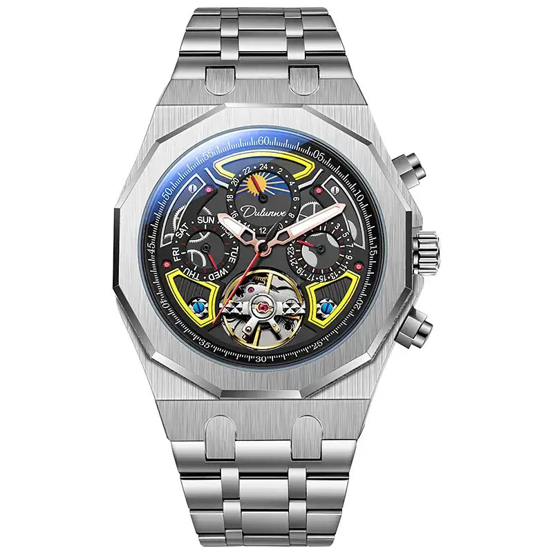 Chronos Nox Steel - Montre Automatique Multifonction