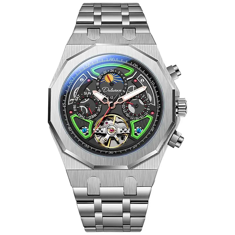 Chronos Nox Steel - Montre Automatique Multifonction