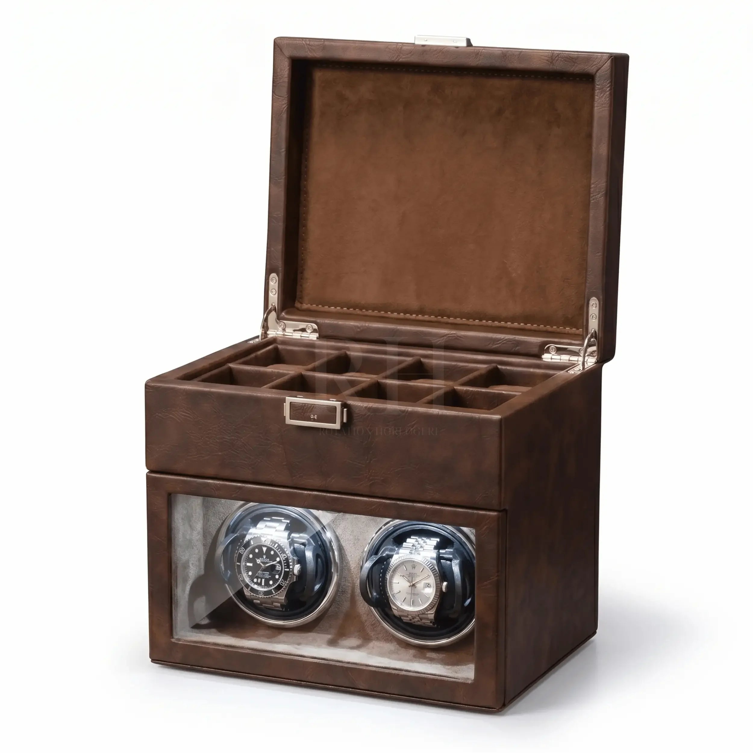 Coffret du Tanneur™ - Remontoir 2 Montres Automatiques | Rotation Horlogere
