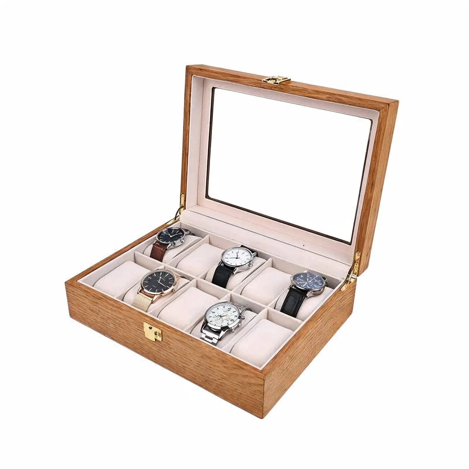 Héritage Deca – écrin en Bois pour 10 Montres - Finition Chêne Clair | Rotation Horlogère