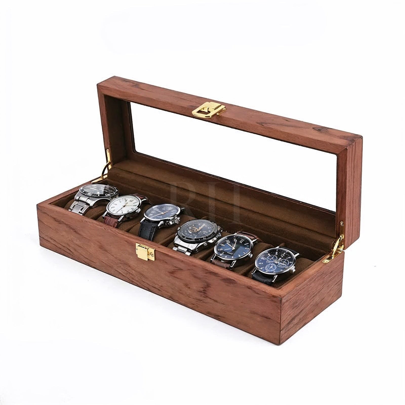 Héritage Sexto – écrin en Bois pour 6 Montres - Finition Acajou | Rotation Horlogère