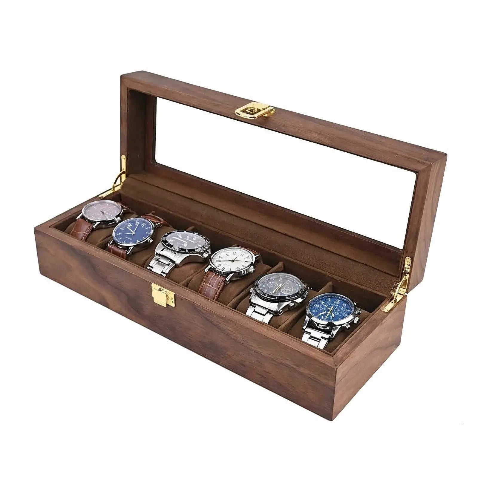 Héritage Sexto – écrin en Bois pour 6 Montres - Finition Noyer | Rotation Horlogère