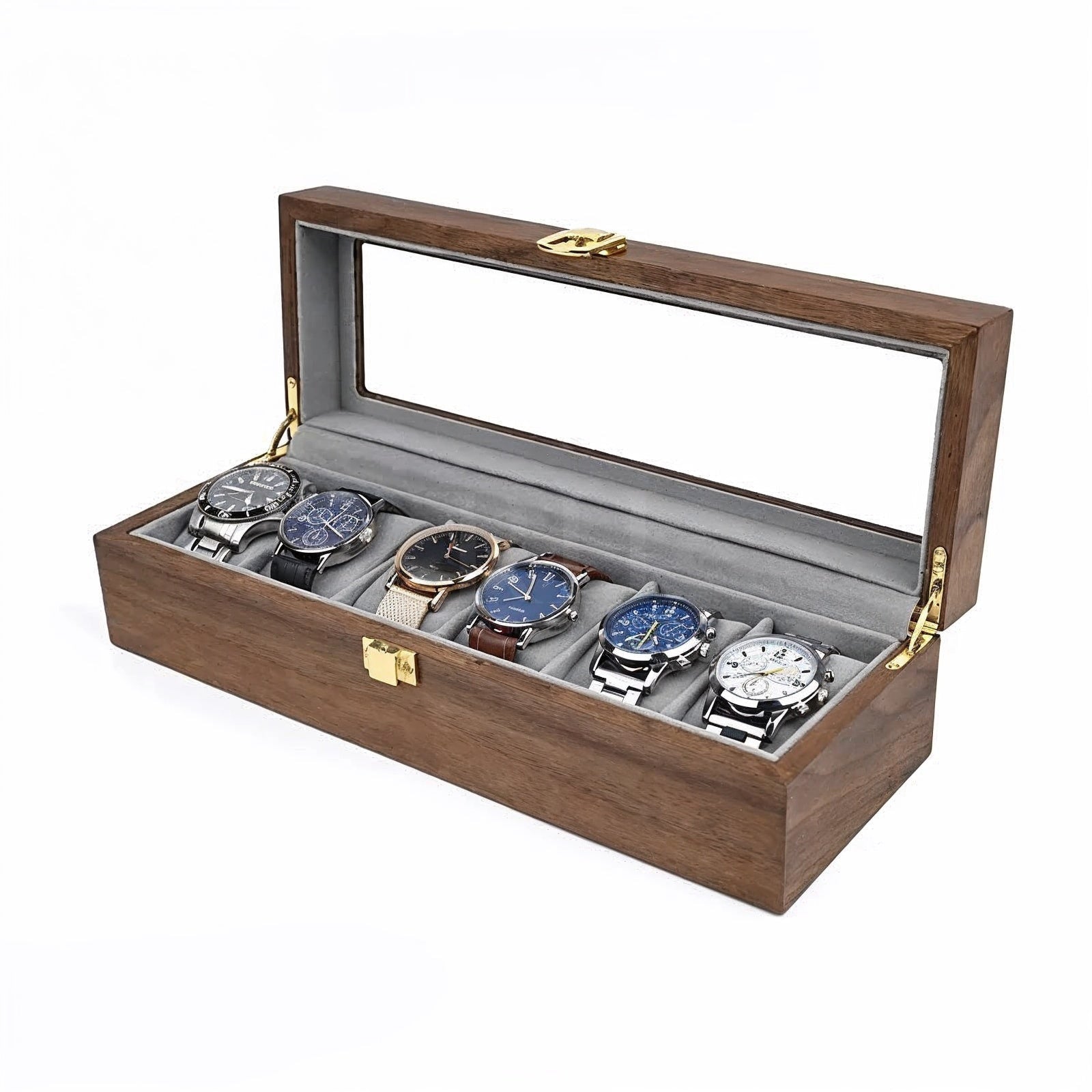 Héritage Sexto – écrin en Bois pour 6 Montres - Finition Teck | Rotation Horlogère