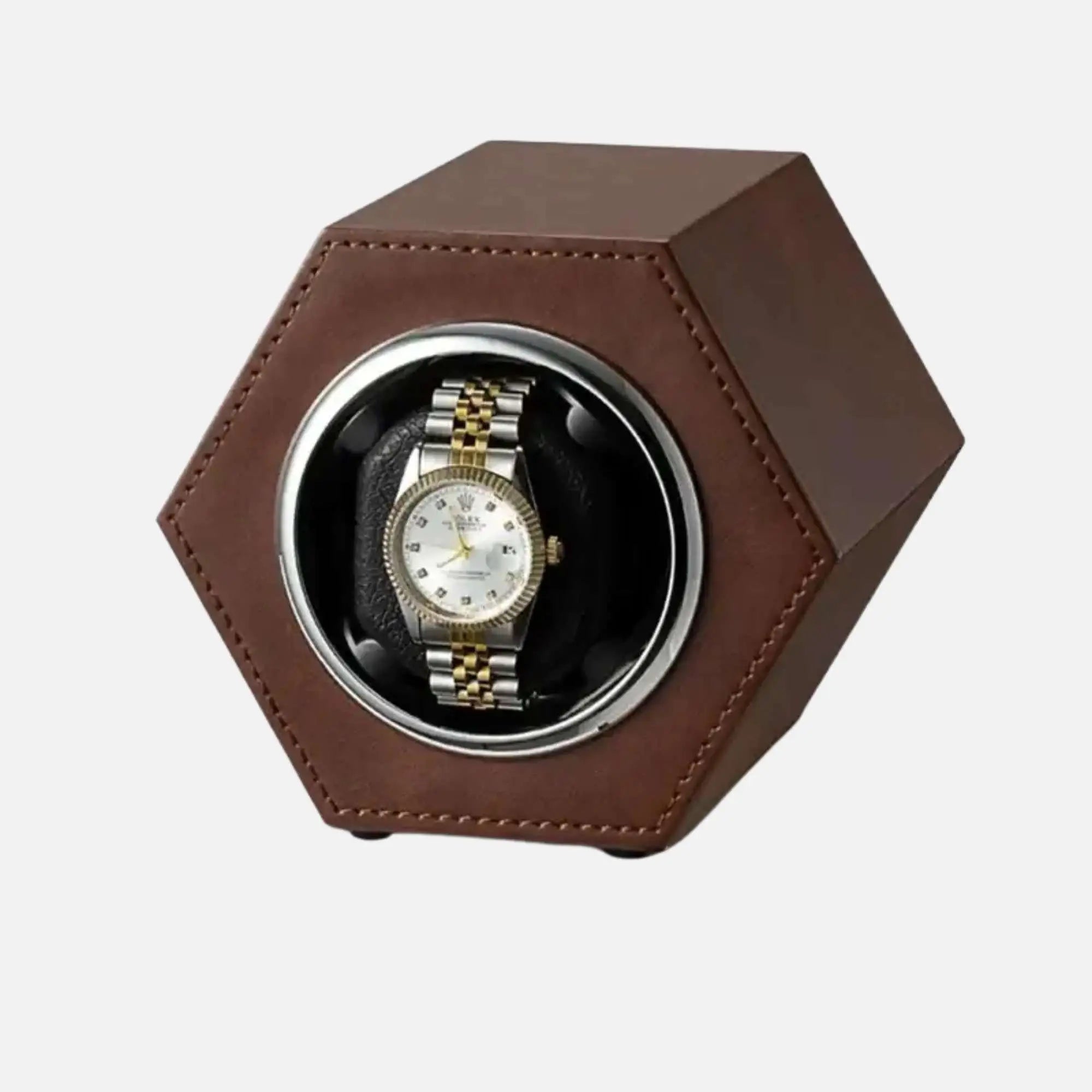 Remontoir à Montre Automatique - Hexa - Marron | Rotation Horlogère