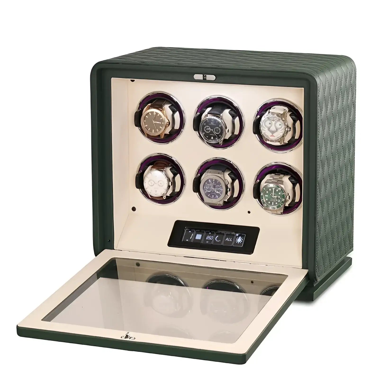 Remontoir Automatique Daytona pour 2 à 12 Montres - Emeraude / 6 Emplacements | Rotation Horlogère