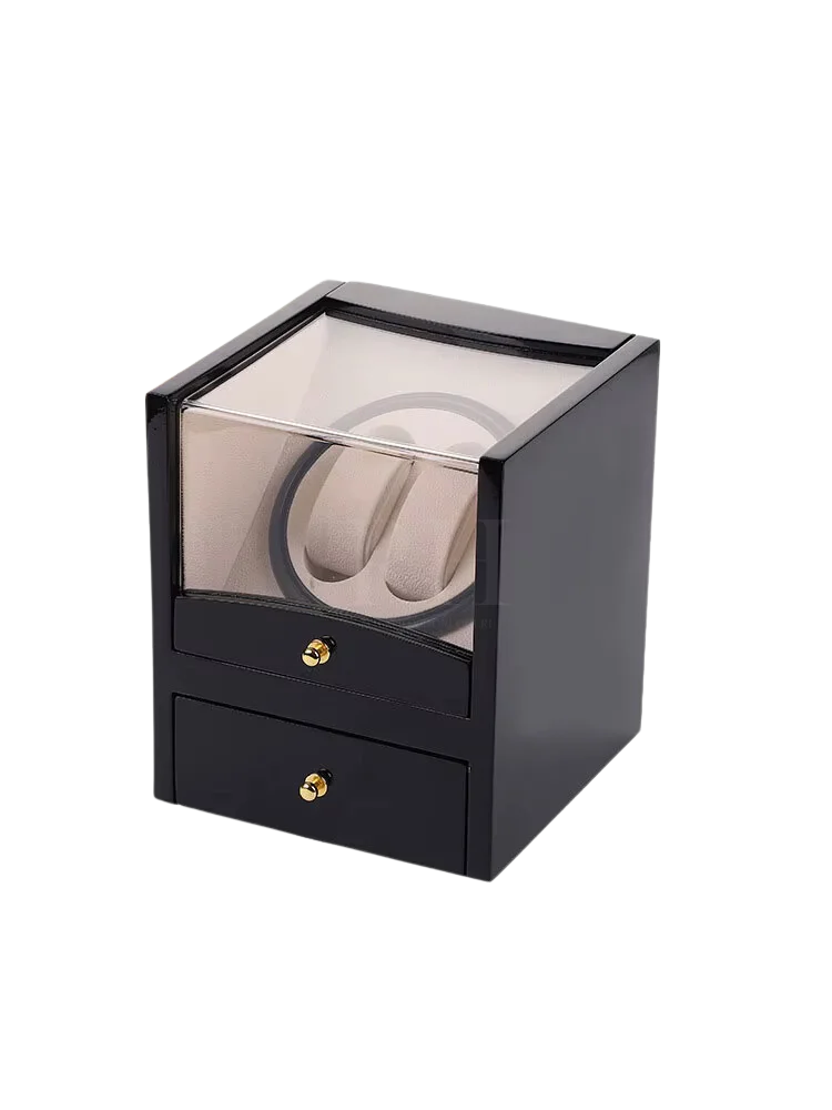 Remontoir Montre - Coffret Gentleman - Laqué Piano Noir | Rotation Horlogère