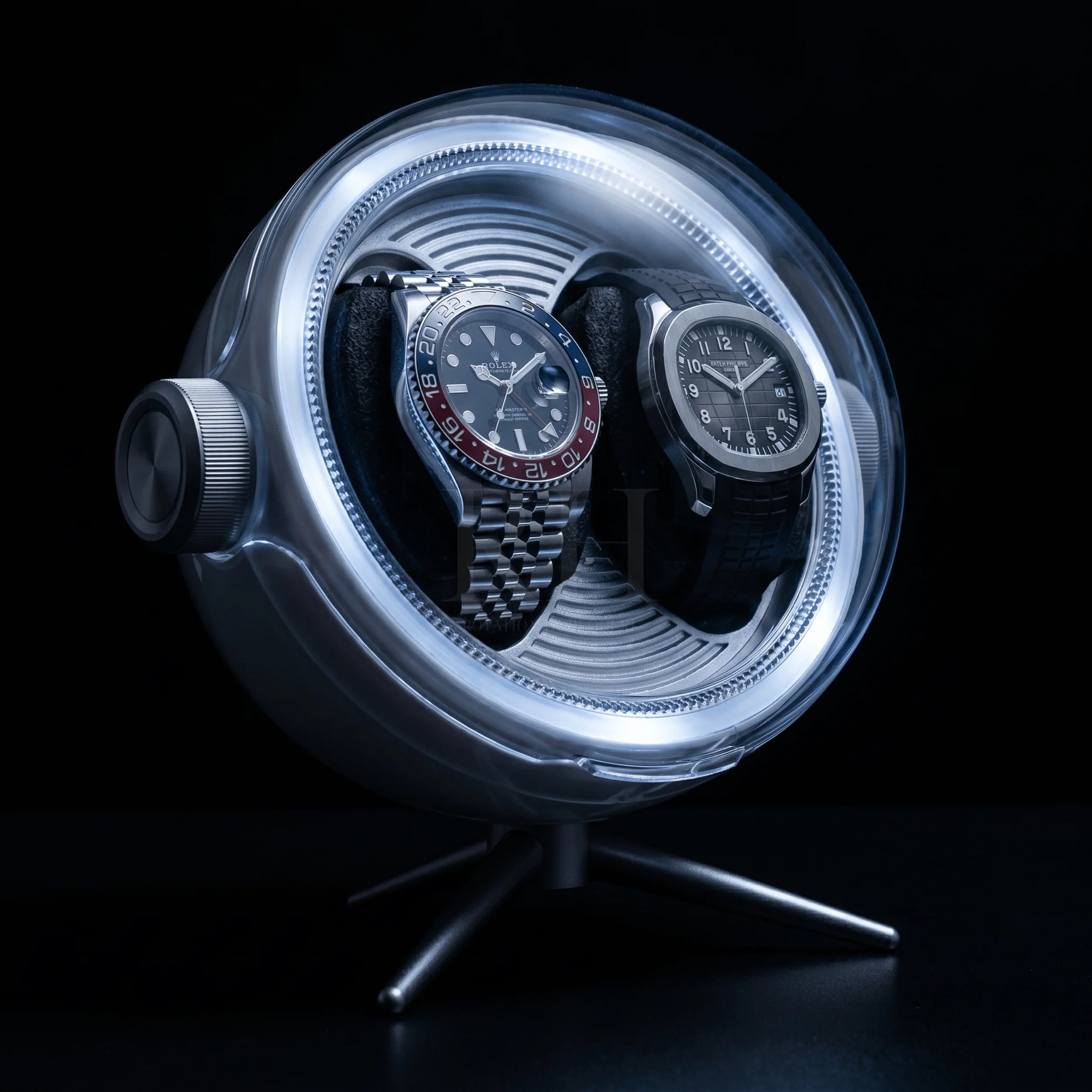 Remontoir Sphère Cosmos Duo – écrin Rotatif Design pour 2 Montres - Rotation Horlogère
