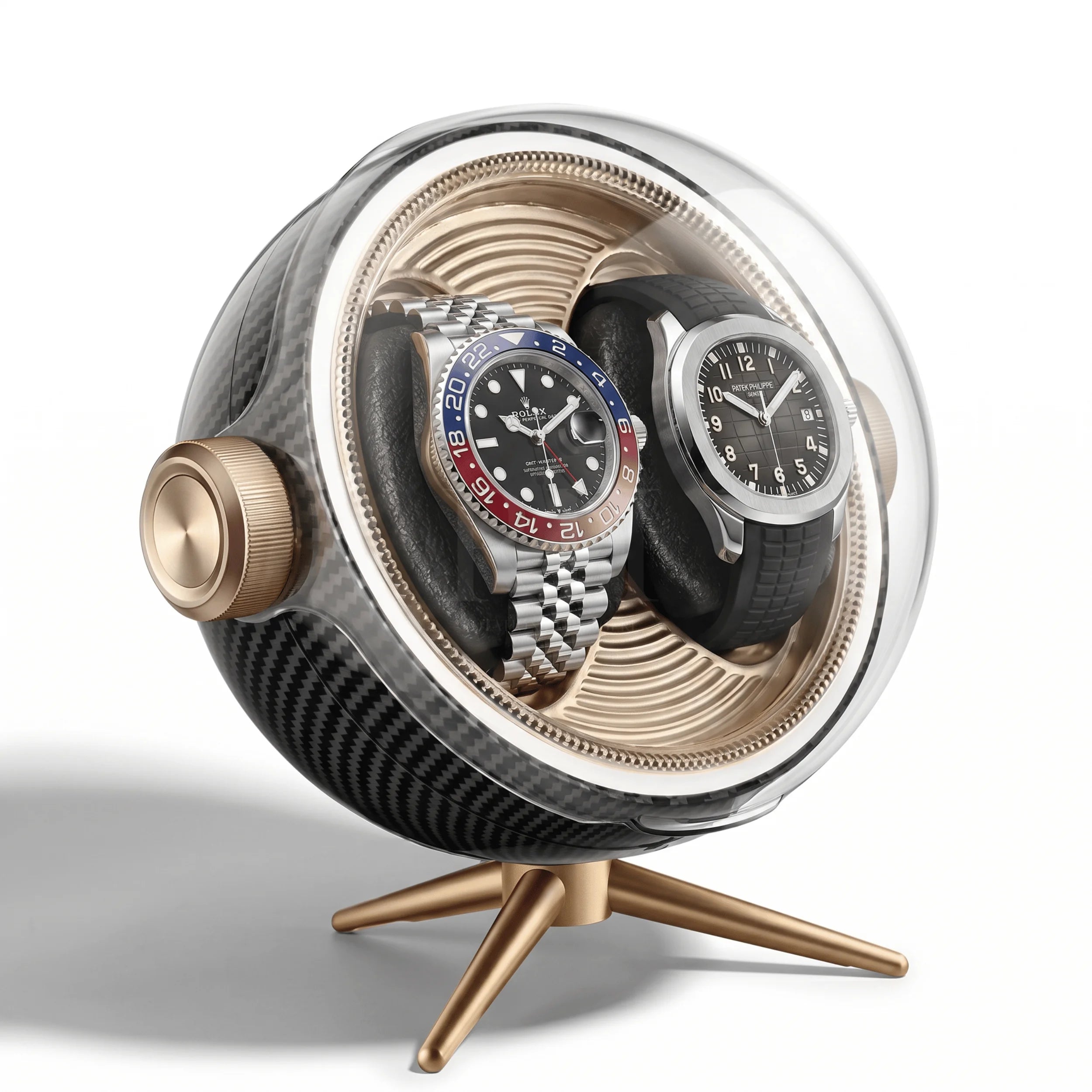Remontoir Sphère Cosmos Duo – écrin Rotatif Design pour 2 Montres - Sportif | Rotation Horlogère