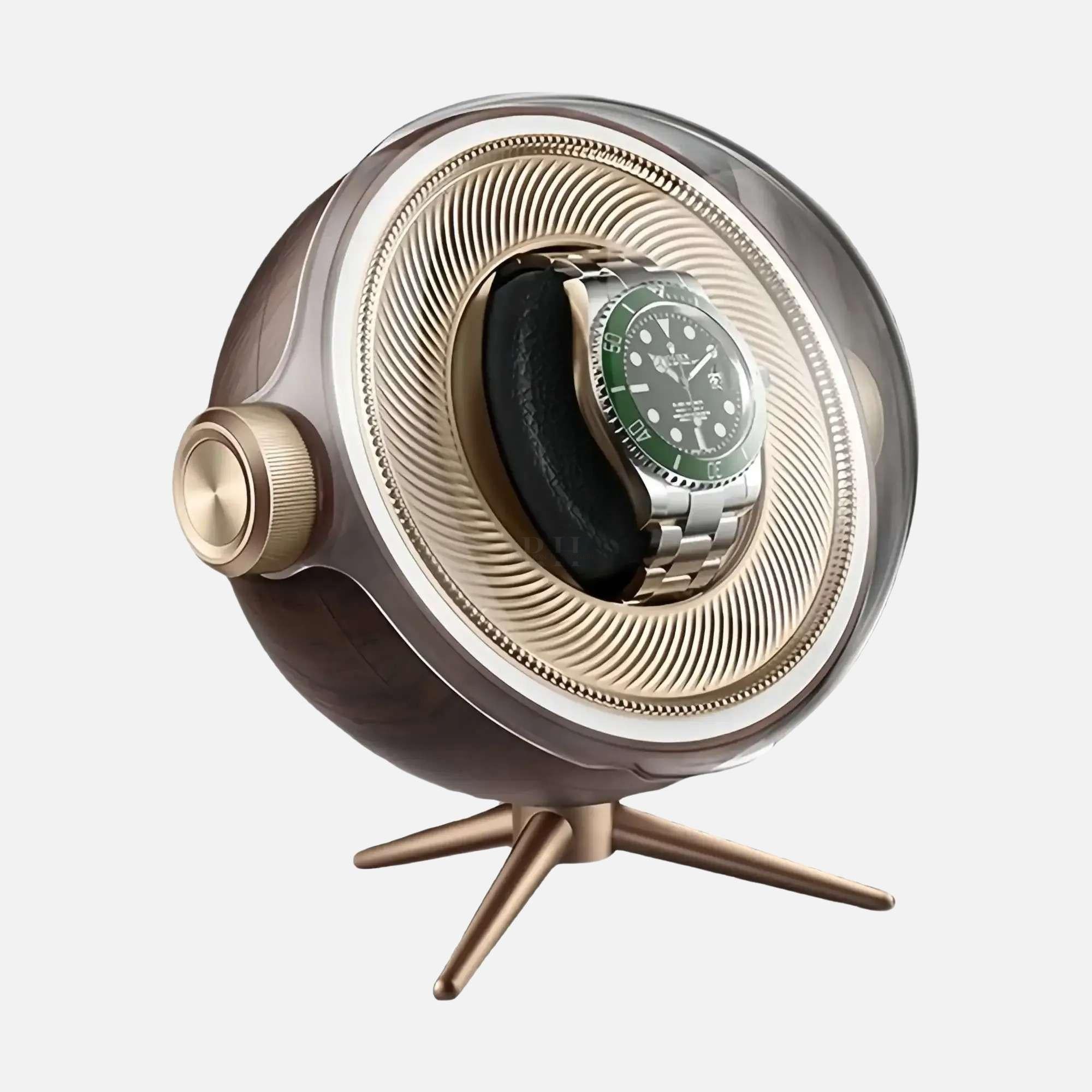Remontoir Sphère Cosmos Solo - écrin Rotatif Design - Gold | Rotation Horlogère