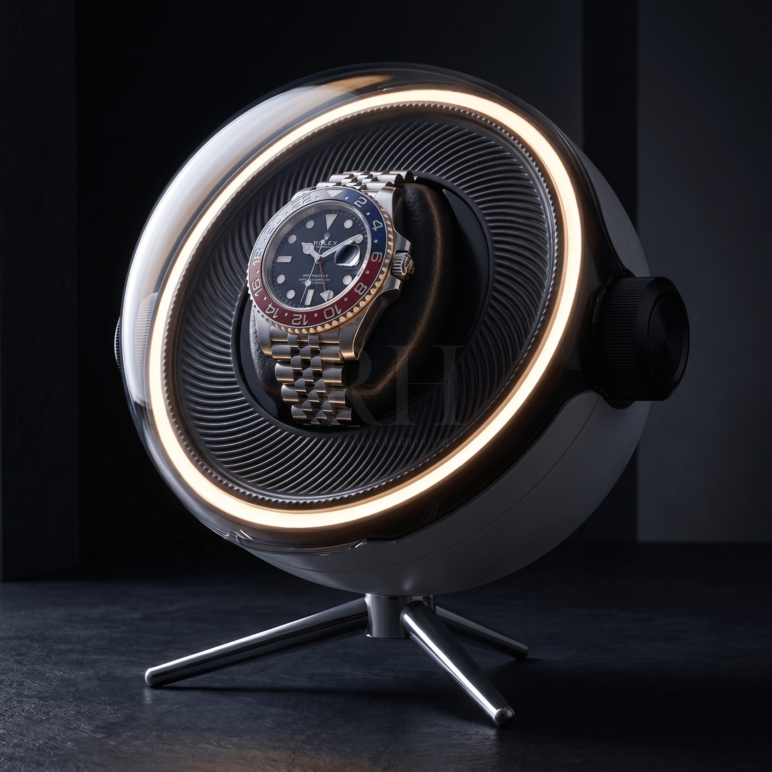 Remontoir Sphère Cosmos Solo - écrin Rotatif Design - Rotation Horlogère