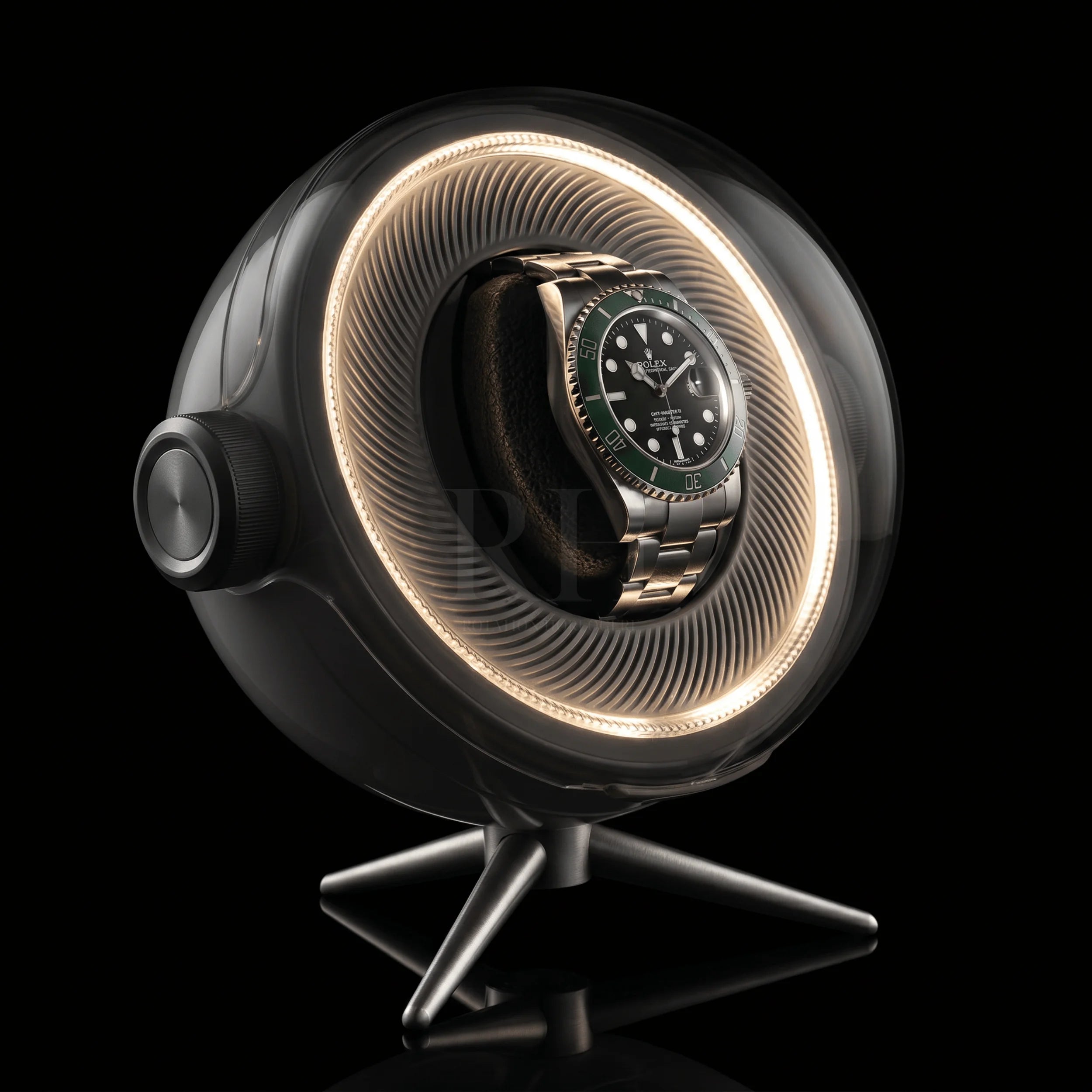 Remontoir Sphère Cosmos Solo - écrin Rotatif Design - Rotation Horlogère