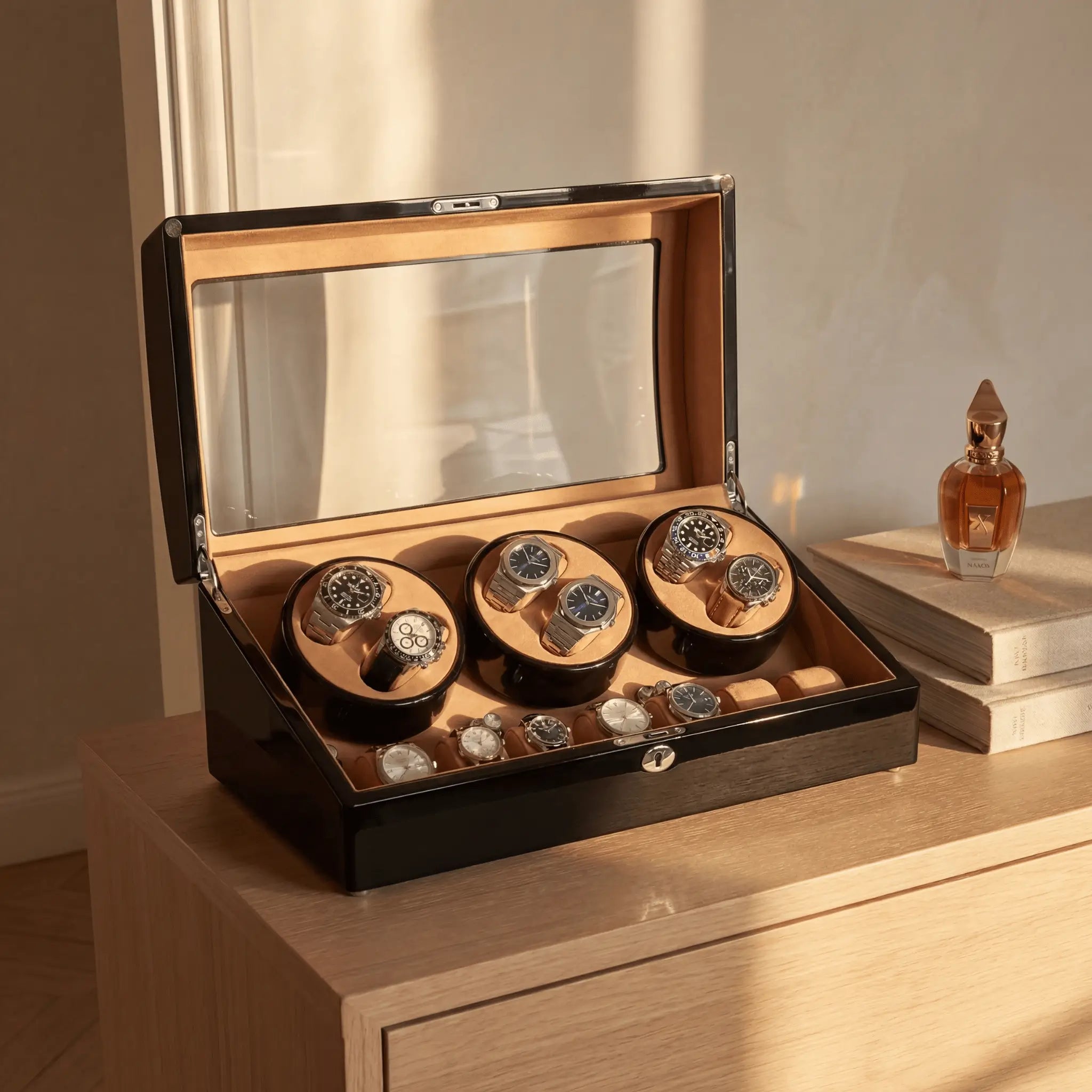 remontoir_chronos noir et beige_pour_13_montres_6_7_rotation_horlogere_suggestion