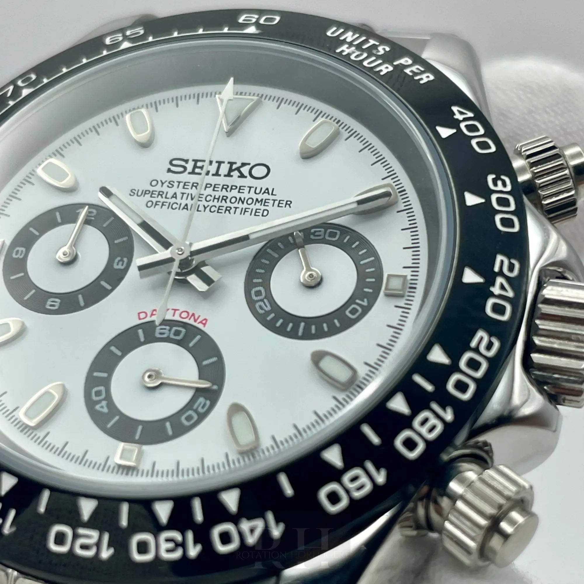 Seiko Mod Daytona Cadran Blanc ??anda’ - Rotation Horlogère