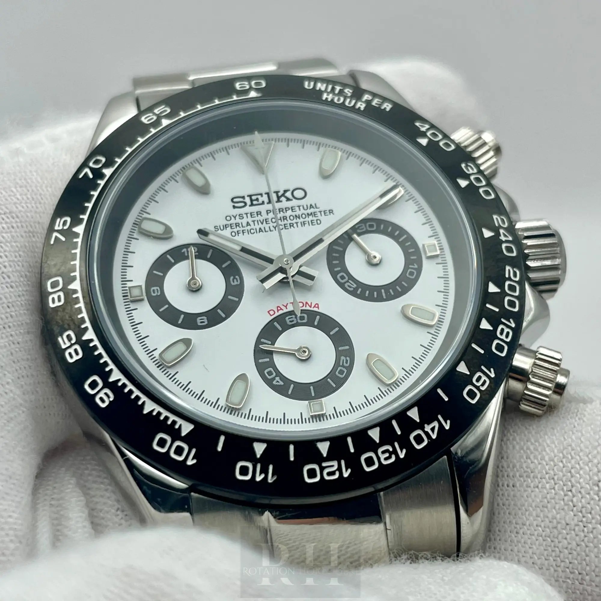 Seiko Mod Daytona Cadran Blanc ??anda’ - Rotation Horlogère