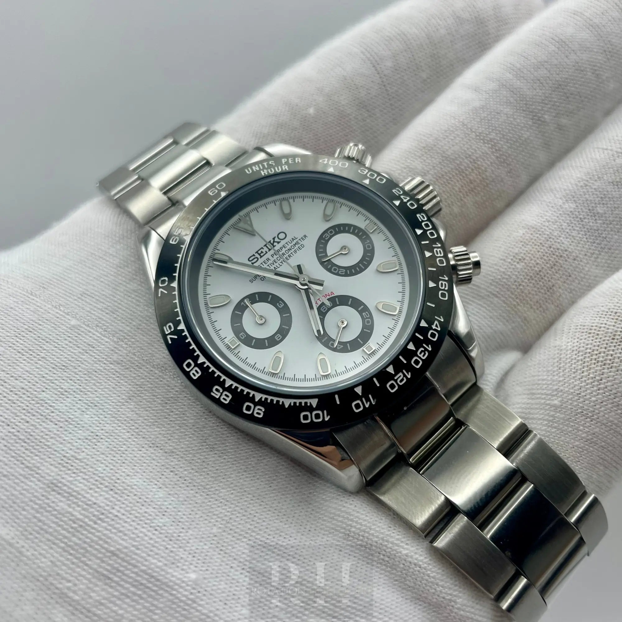 Seiko Mod Daytona Cadran Blanc ??anda’ - Rotation Horlogère