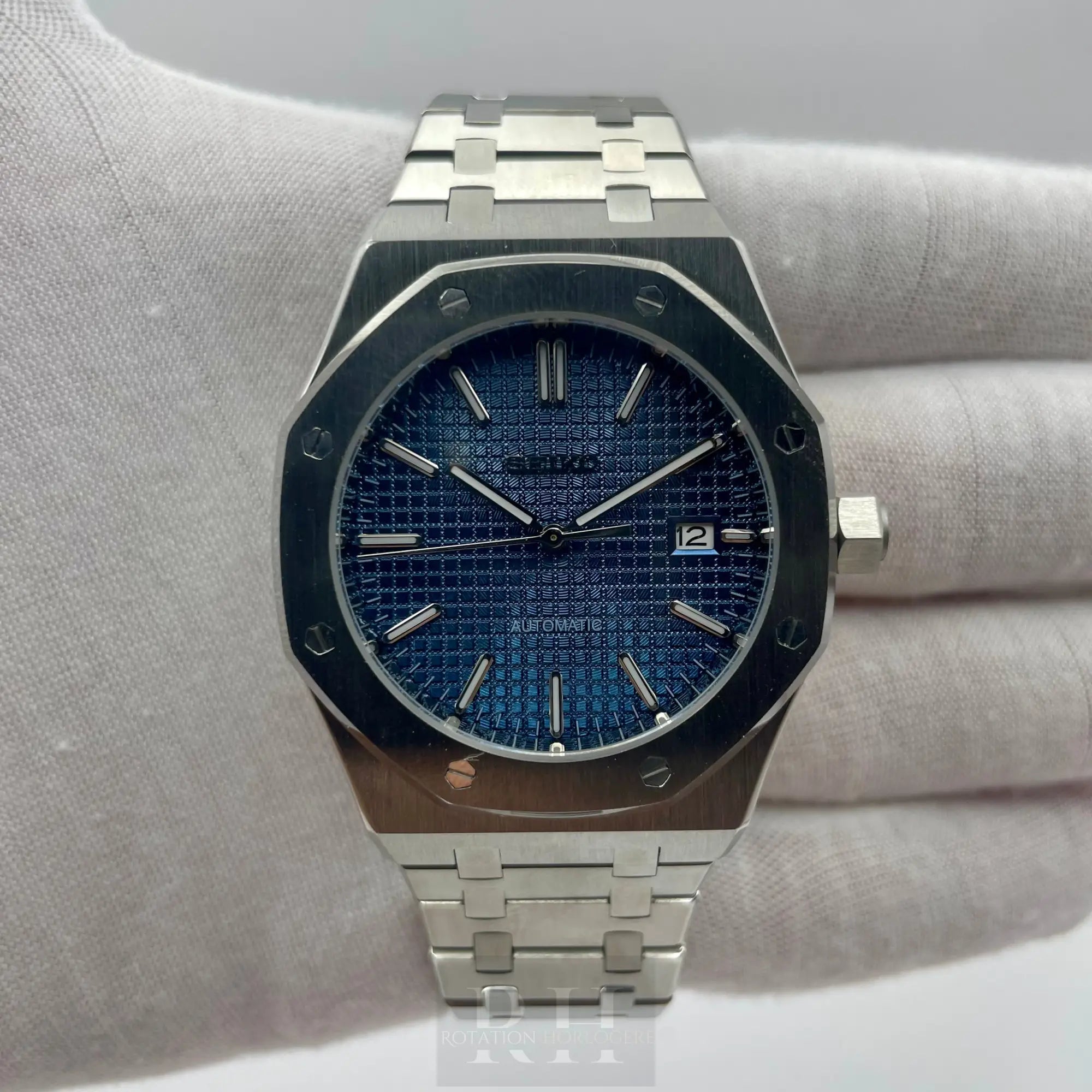 Seiko Mod Royal Oak Bleu - Rotation Horlogère