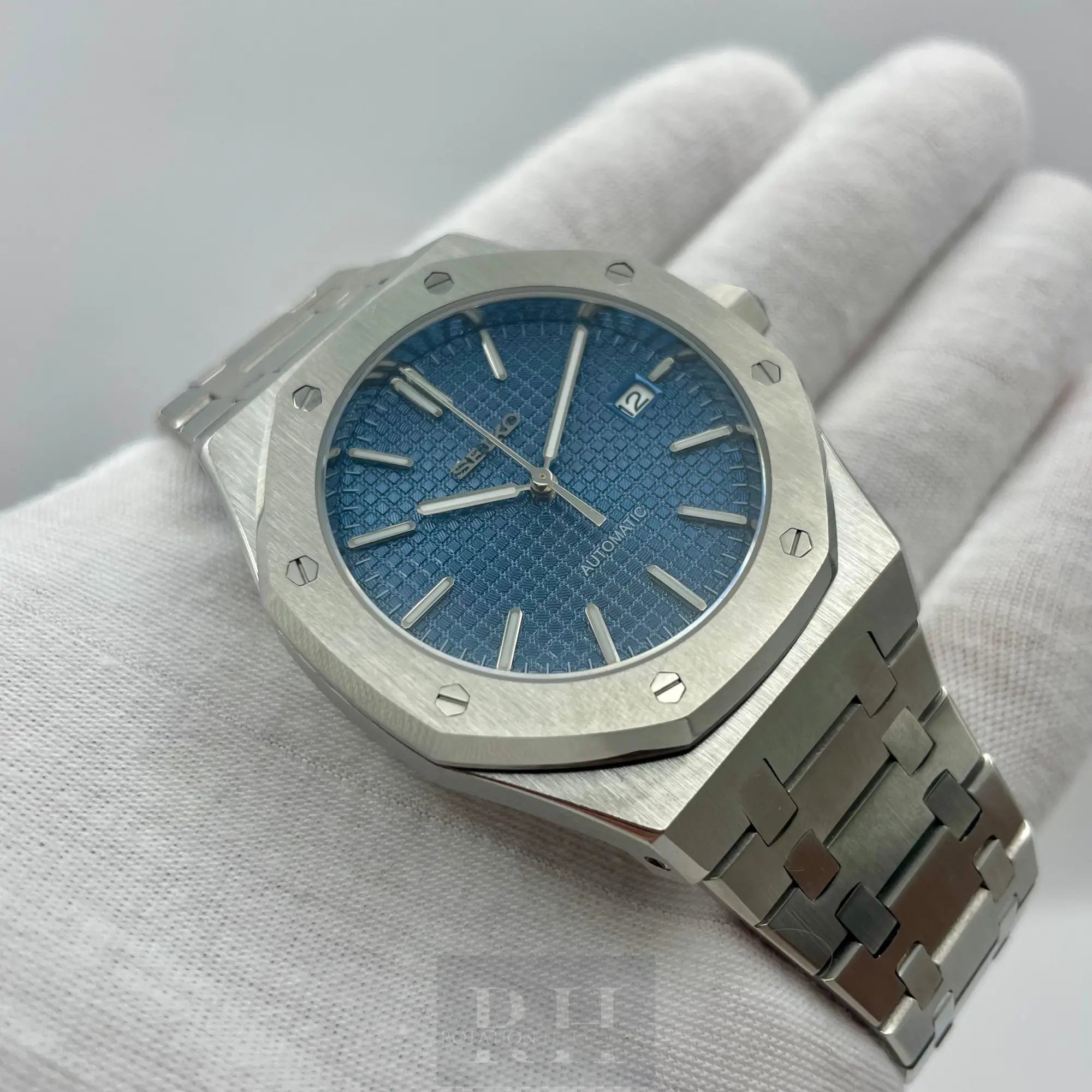 Seiko Mod Royal Oak Bleu - Rotation Horlogère