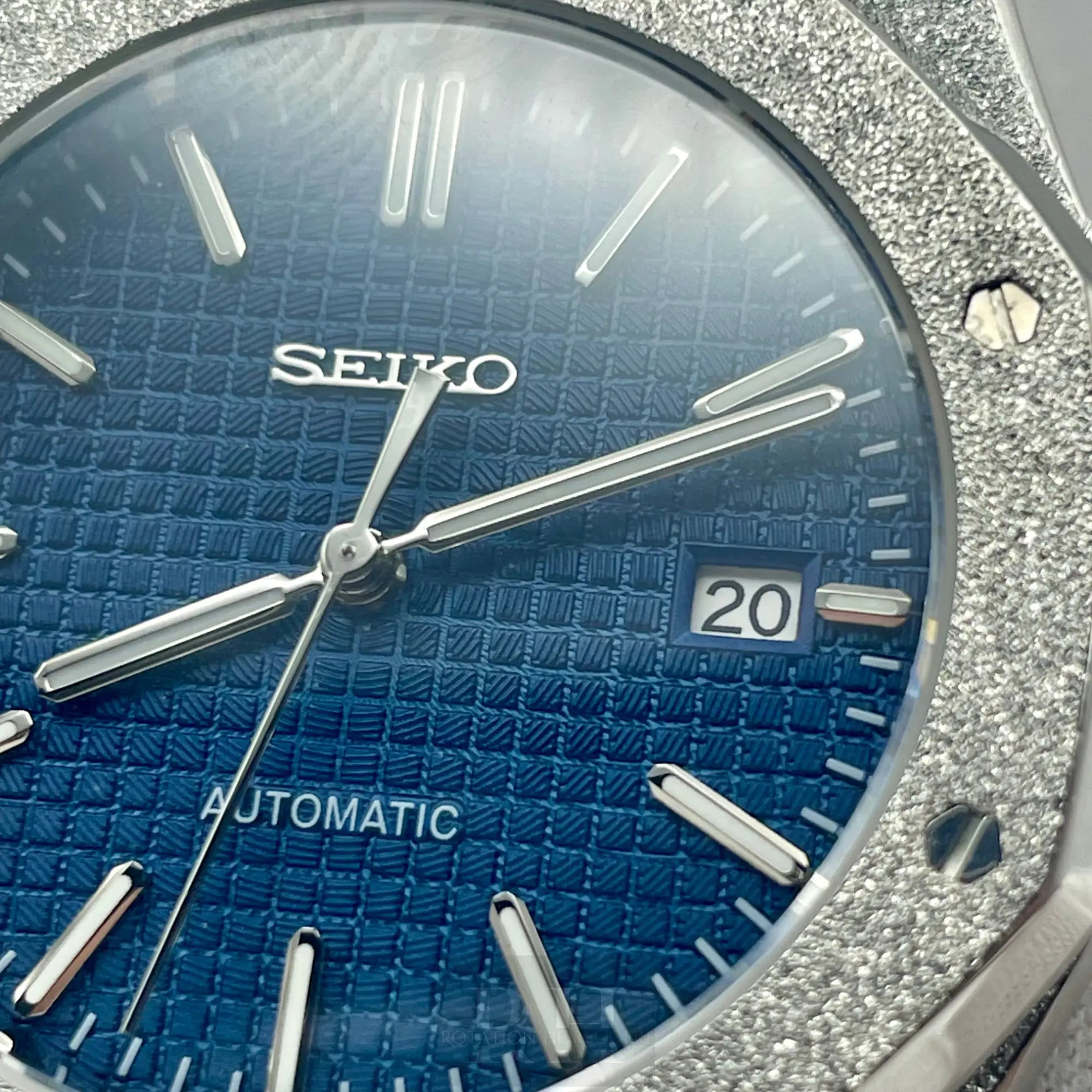 Seiko Mod Royal Oak Frosted Bleu - Rotation Horlogère