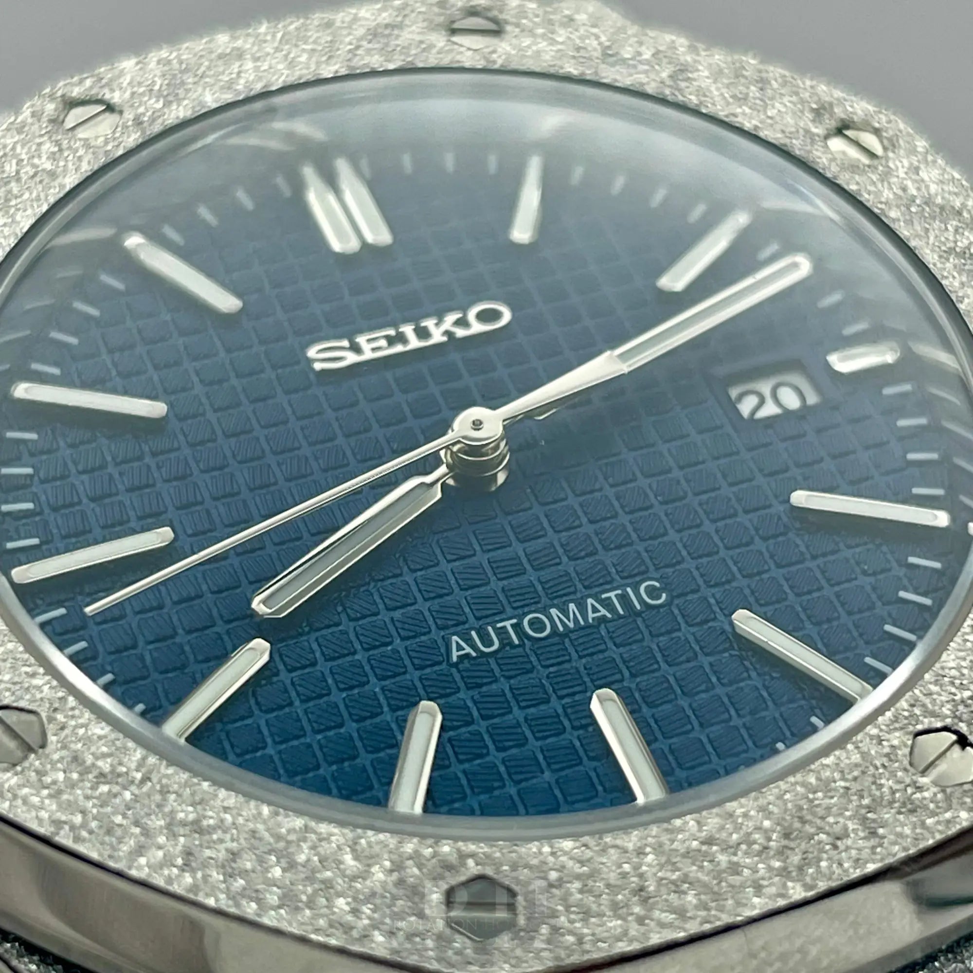 Seiko Mod Royal Oak Frosted Bleu - Rotation Horlogère