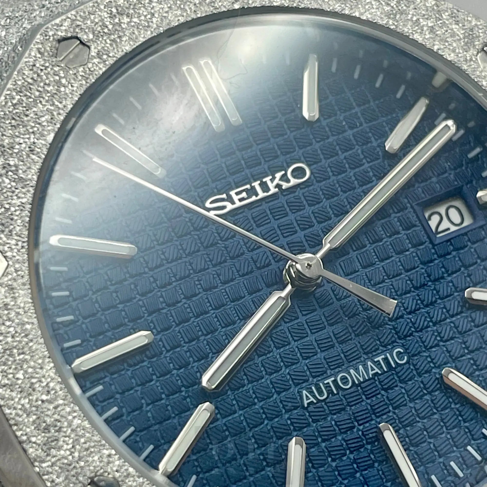 Seiko Mod Royal Oak Frosted Bleu - Rotation Horlogère