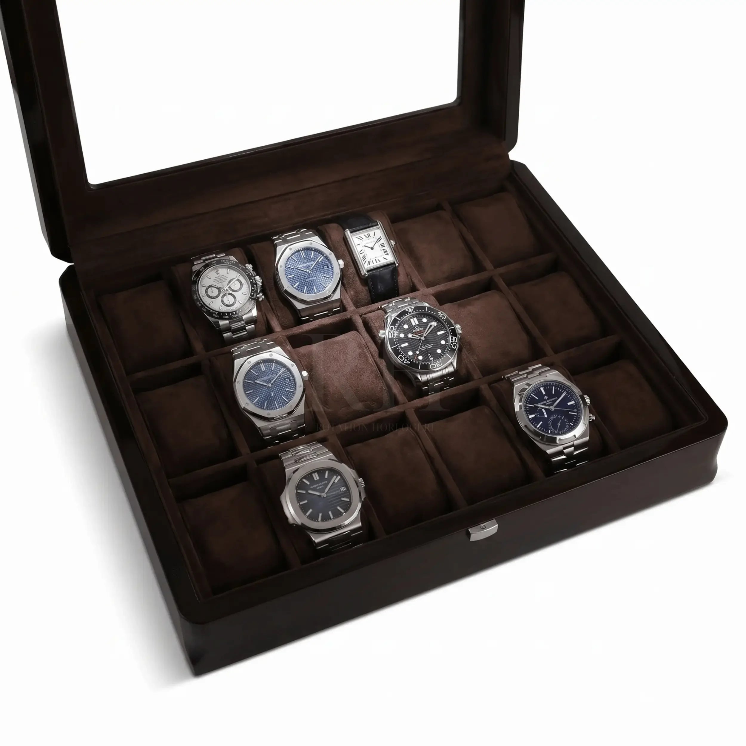 Velar 18 – Boite à montre de luxe pour 18 Montres | Rotation Horlogere | 2