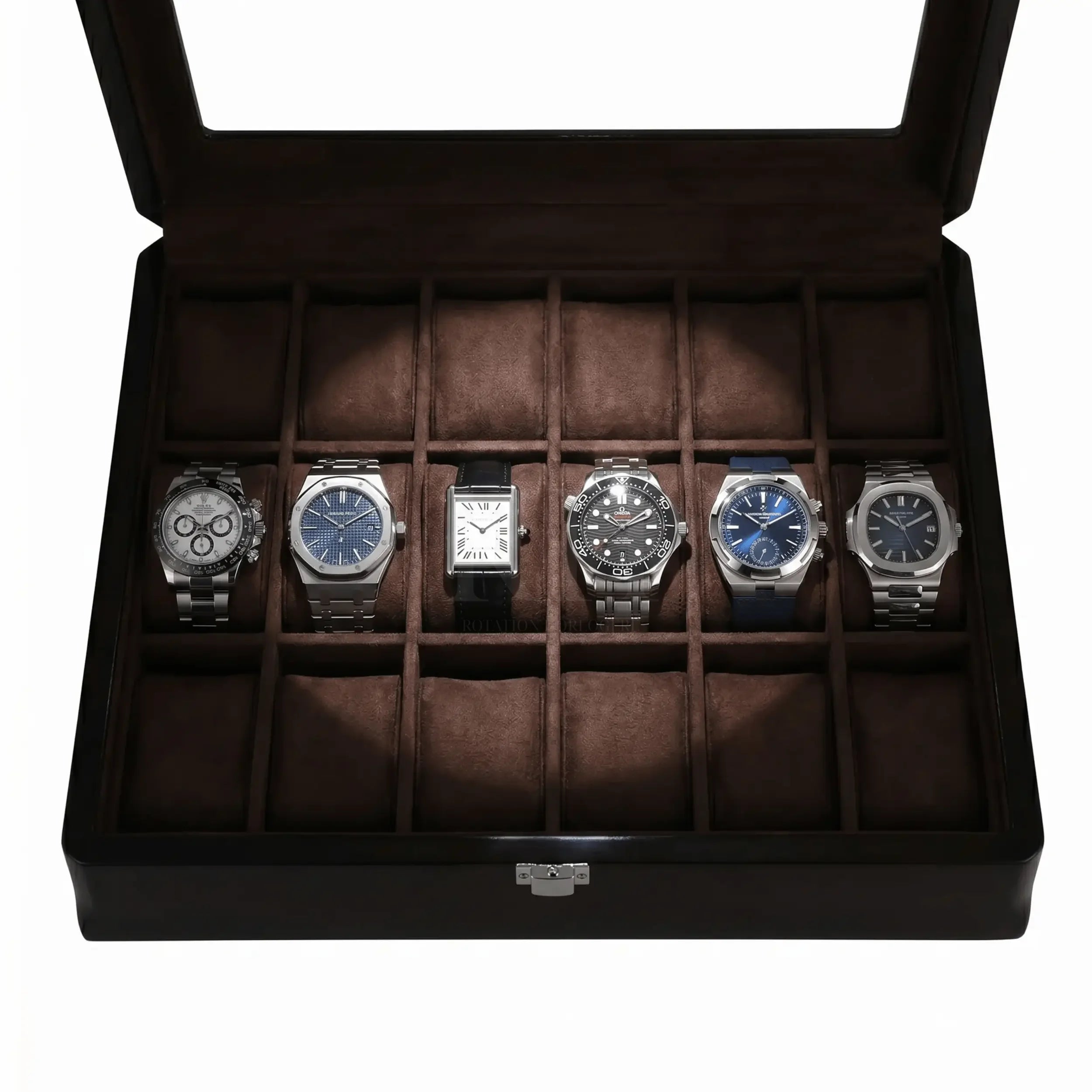 Velar 18 – Boite a montre de luxe pour 18 Montres | Rotation Horlogere | 3