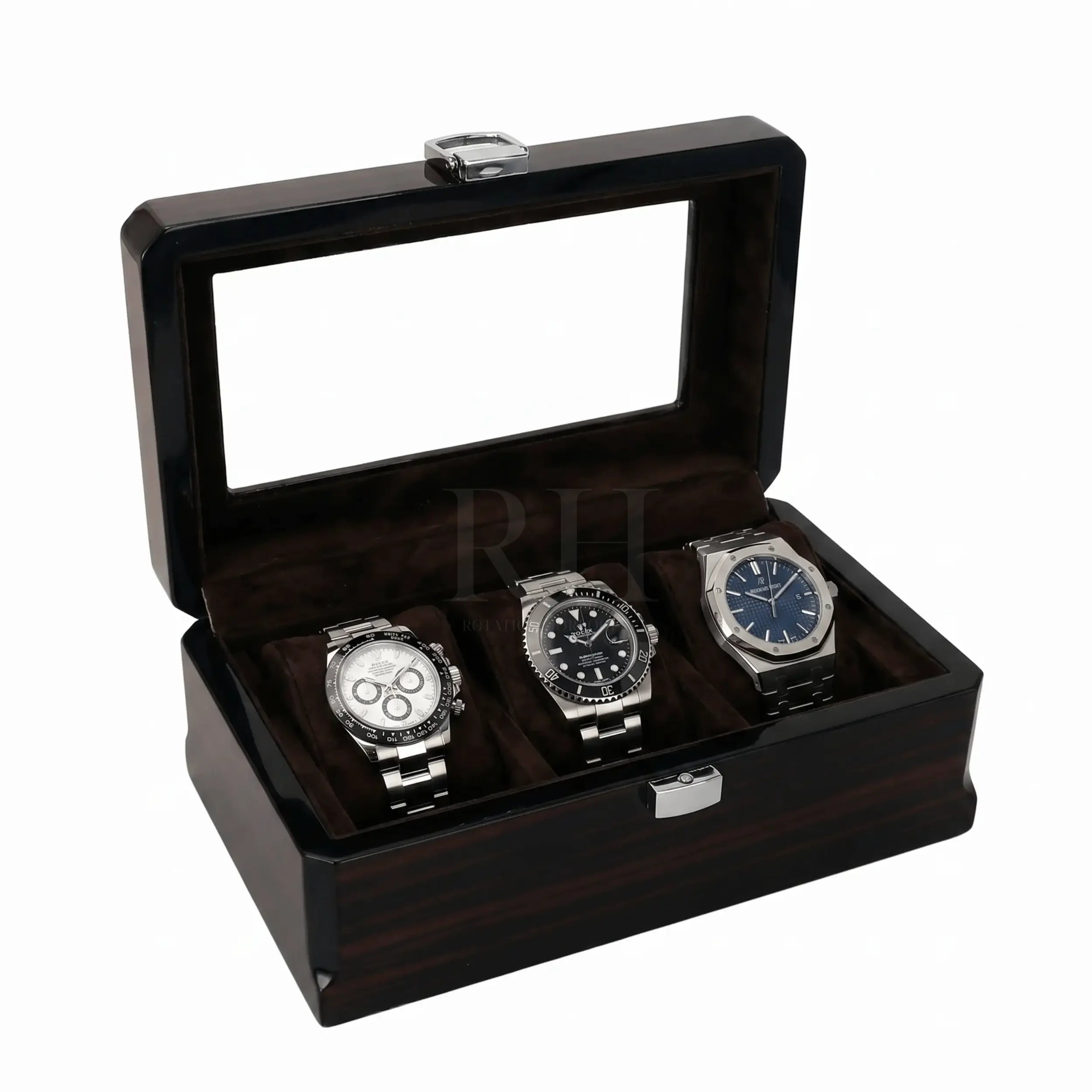 Velar 3 – Boite a montre de luxe pour 3 Montres vue 4 | Rotation Horlogere